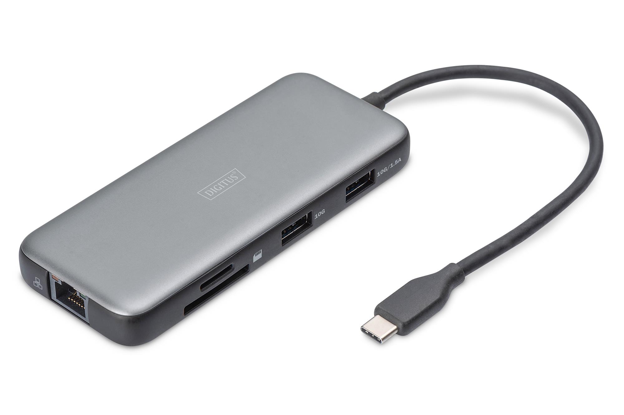Док-станція USB-C, 7 портів, 1xHDMI, 3xUSB 3.2 Gen 2, 1xRJ45, 1xSD, 1xMicroSD, 1xPD DA-70914 DIGITUS by ASSMANN на малюнкі №3