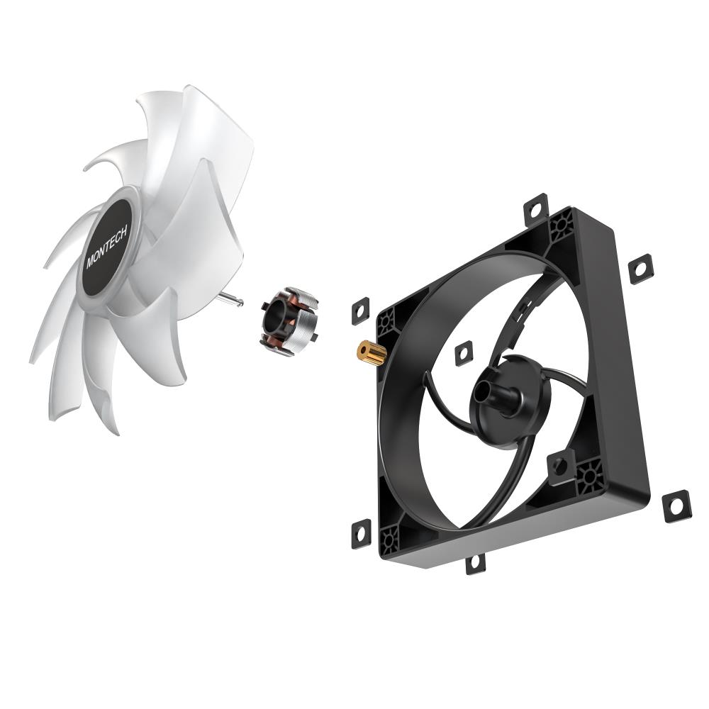 Корпусний вентилятор 120MM GF120 PWM BLACK MONTECH на малюнкі №4
