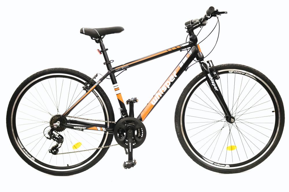 BICYCLE MTB WX300 R:28" F:18"/BLACK/ORANGE WHISPER