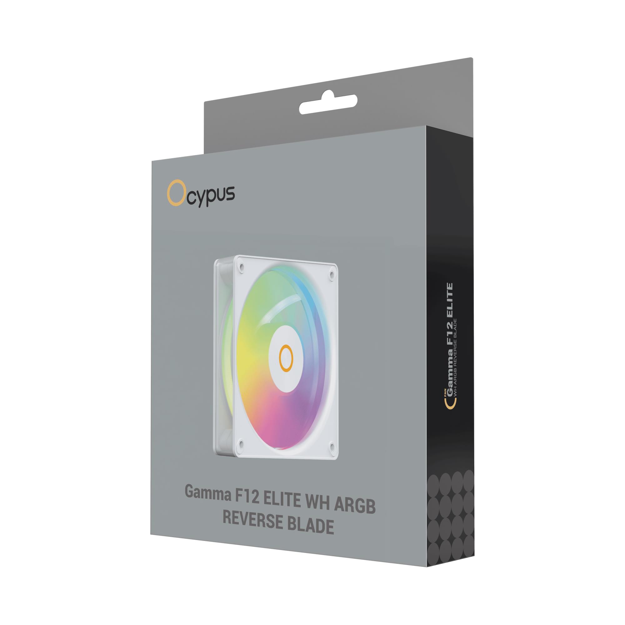 Корпусний вентилятор GAMMA F12 ELITE WH ARGB REVERSE BLADE (GAMMA-F12-WH1AM01E-GL) OCYPUS на малюнкі №9