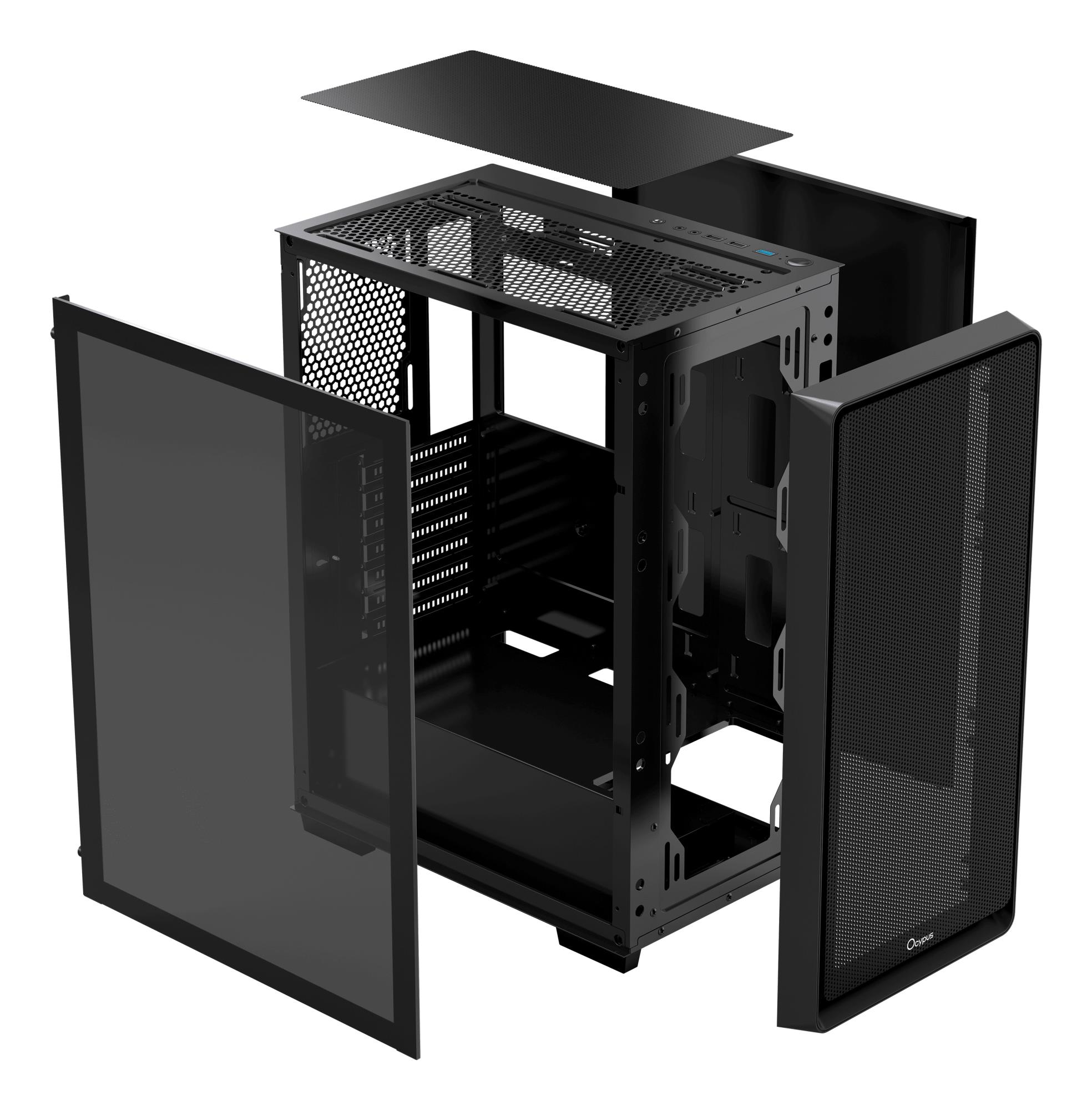 Корпус для компютера ATX W/O PSU GAMMA C60 BK (GAMMA-C60-BKG000XX-GL) OCYPUS на малюнкі №9