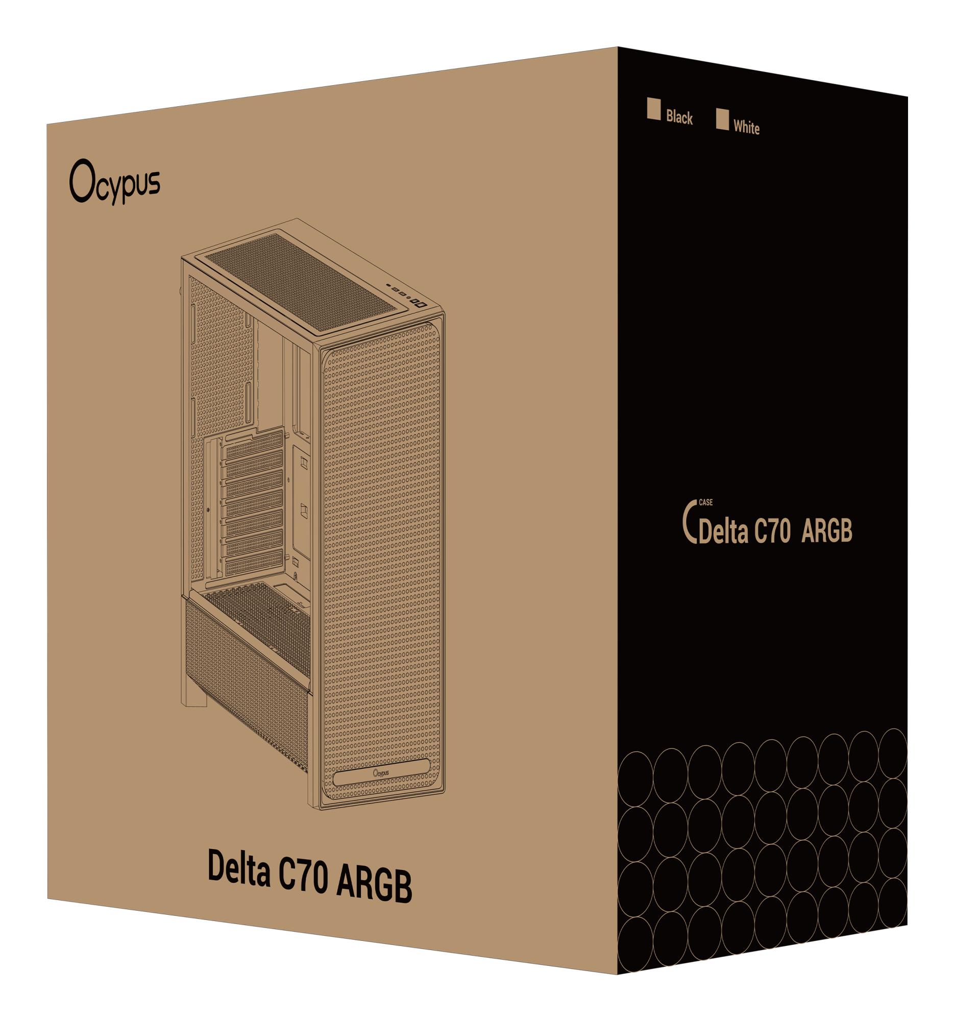 Корпус для компютера ATX W/O PSU DELTA C70 BK ARGB (DELTA-C70-BKG400XX-GL) OCYPUS на малюнкі №7