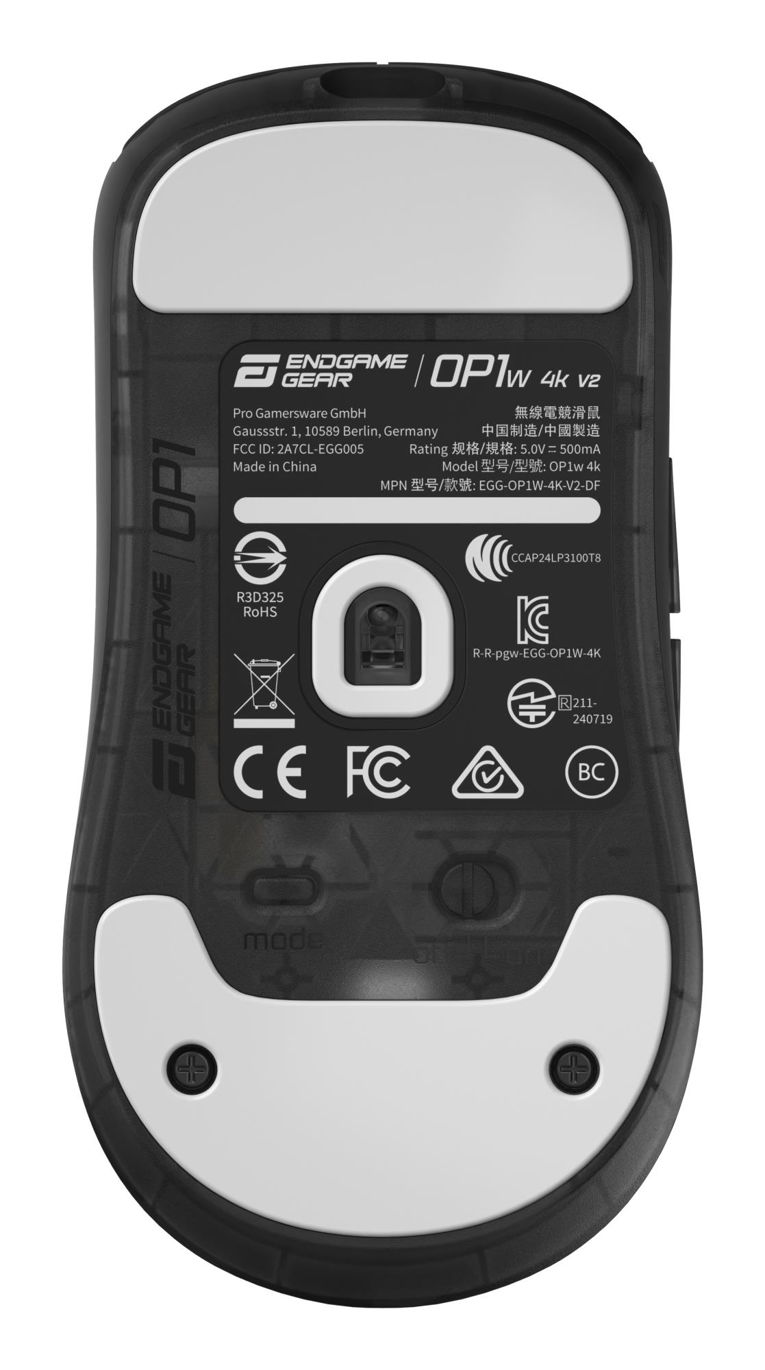 Миша ігрова бездротова Endgame Gear OP1w 4k v2, чорний (прозорий) на малюнкі №11