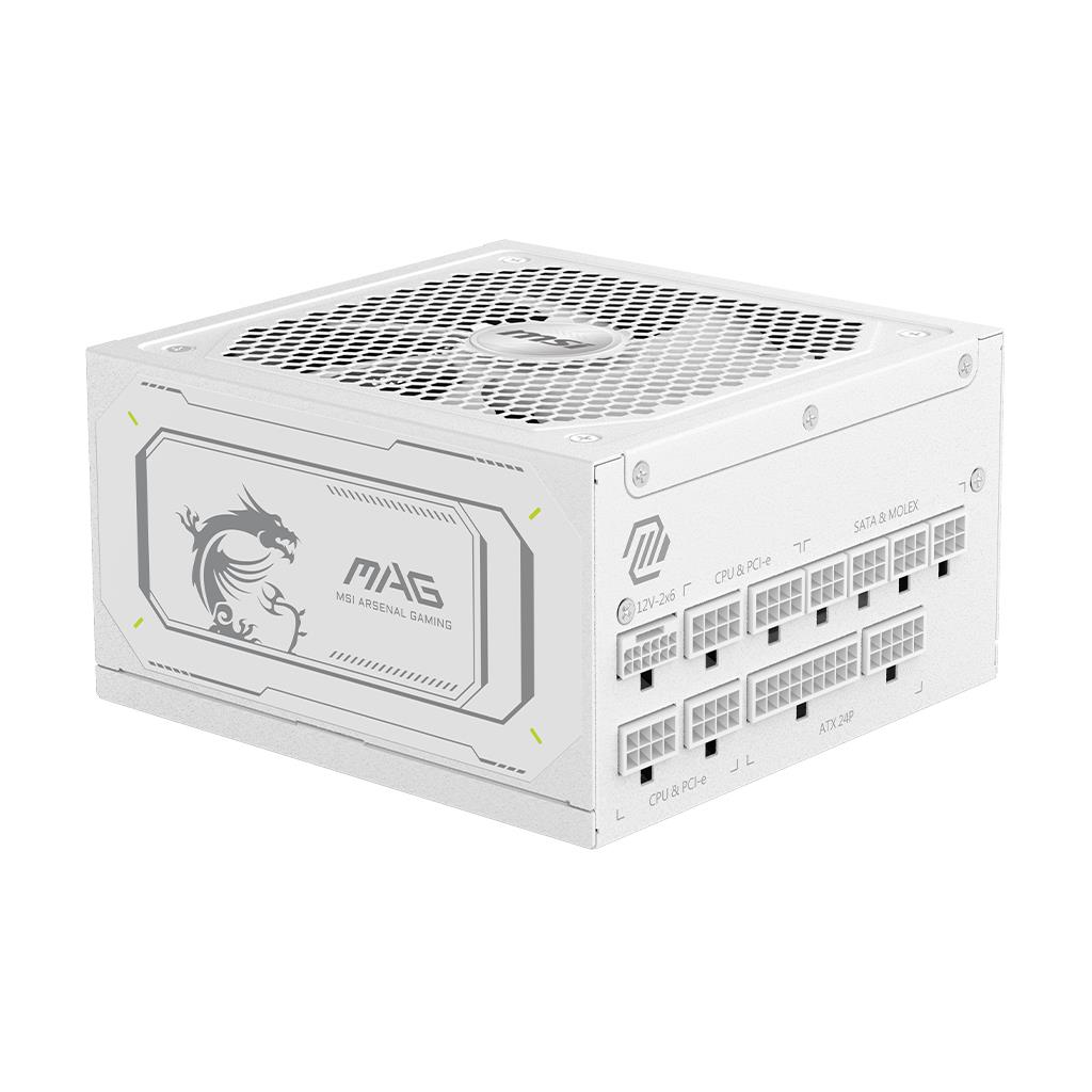 Блок живлення ATX 1000W MAG A1000GL PCIE5 WHITE MSI на малюнкі №1