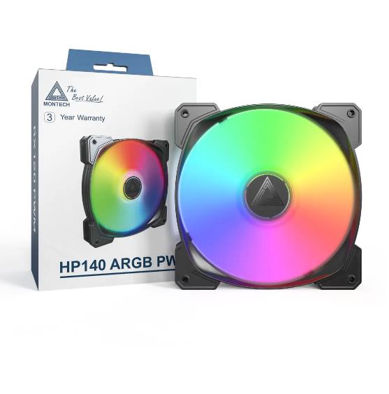 Набір із трьох вентиляторів для корпусу 140MM HP140 ARGB PWM (B) MONTECH на малюнкі №3