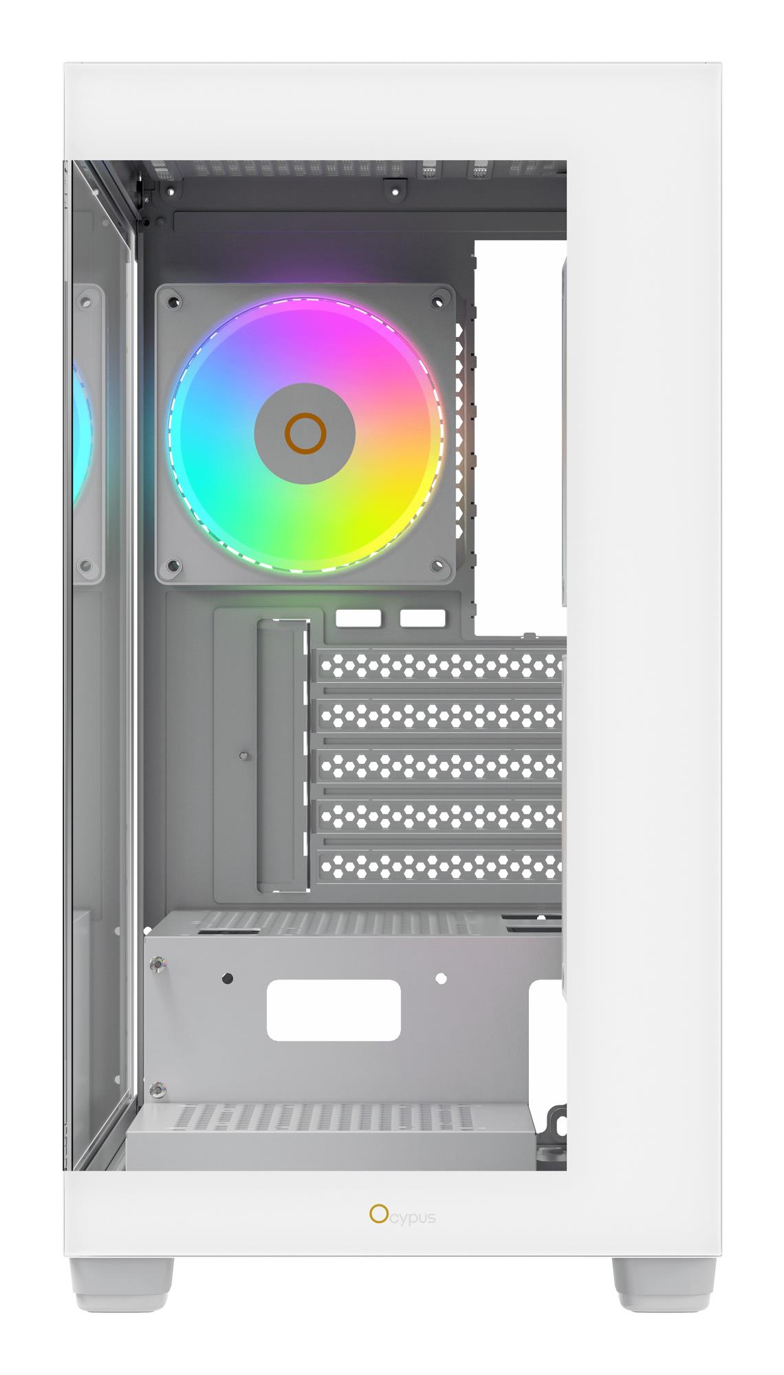 Корпус для компютера MATX W/O PSU GAMMA C52 WH ARGB (GAMMA-C52-WHD300XX-GL) OCYPUS на малюнкі №2