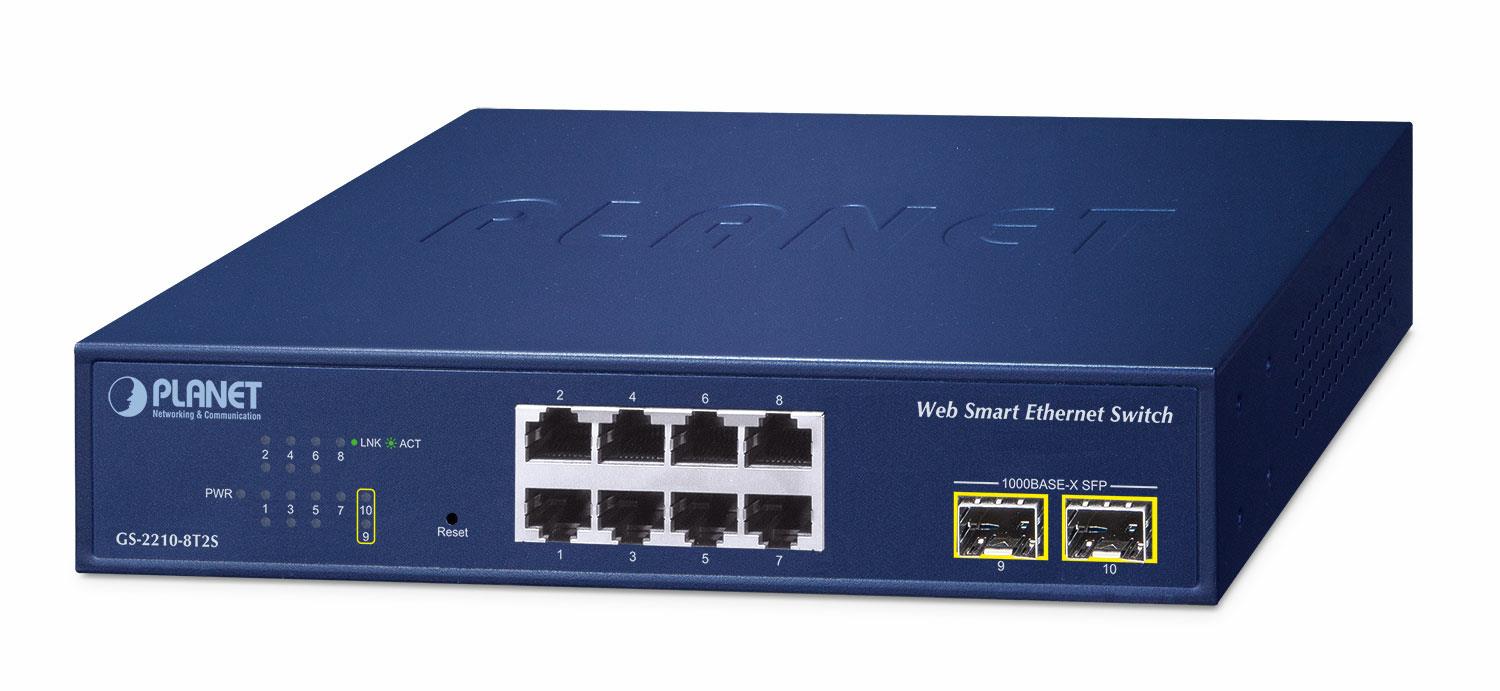 Net Switch 8PORT 1000M SFP/GS-2210-8T2S Planet
