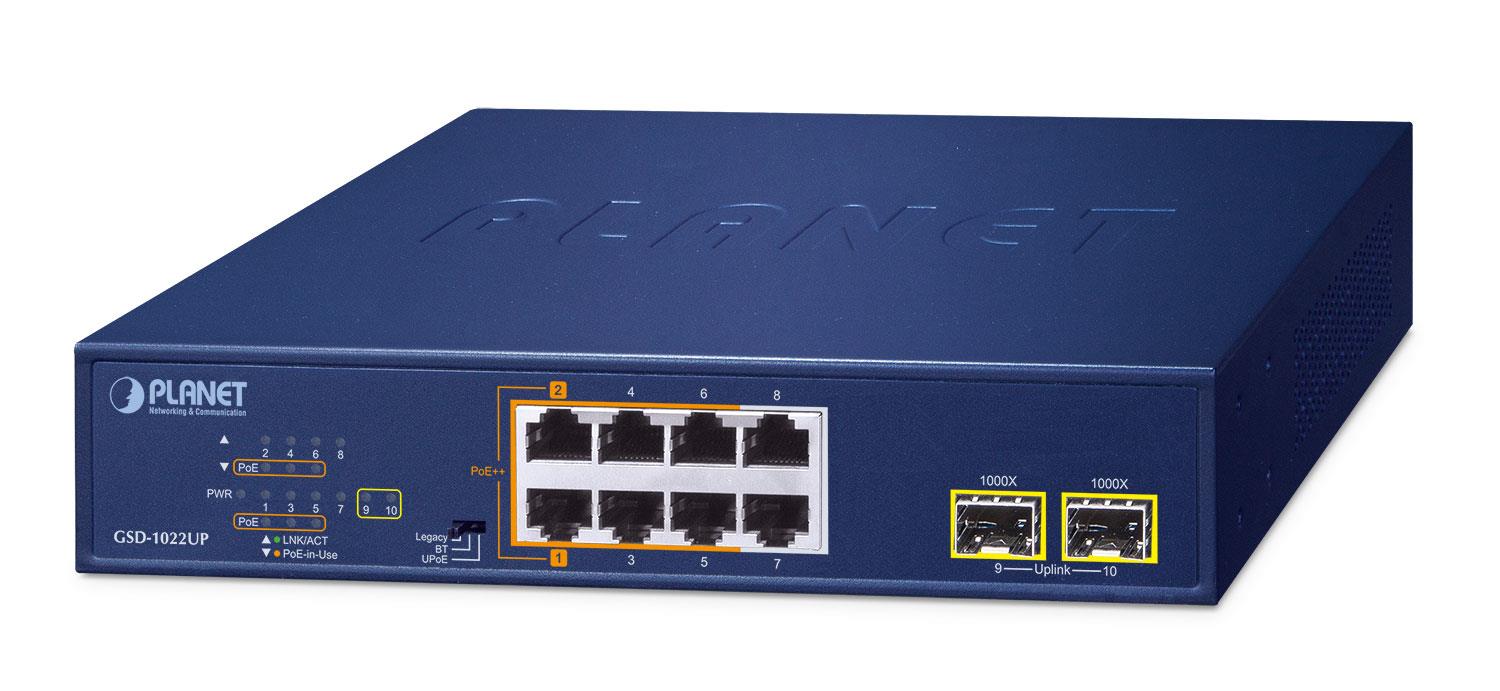 Net Switch 2PORT 1000M Poe+/GSD-1022UP Planet