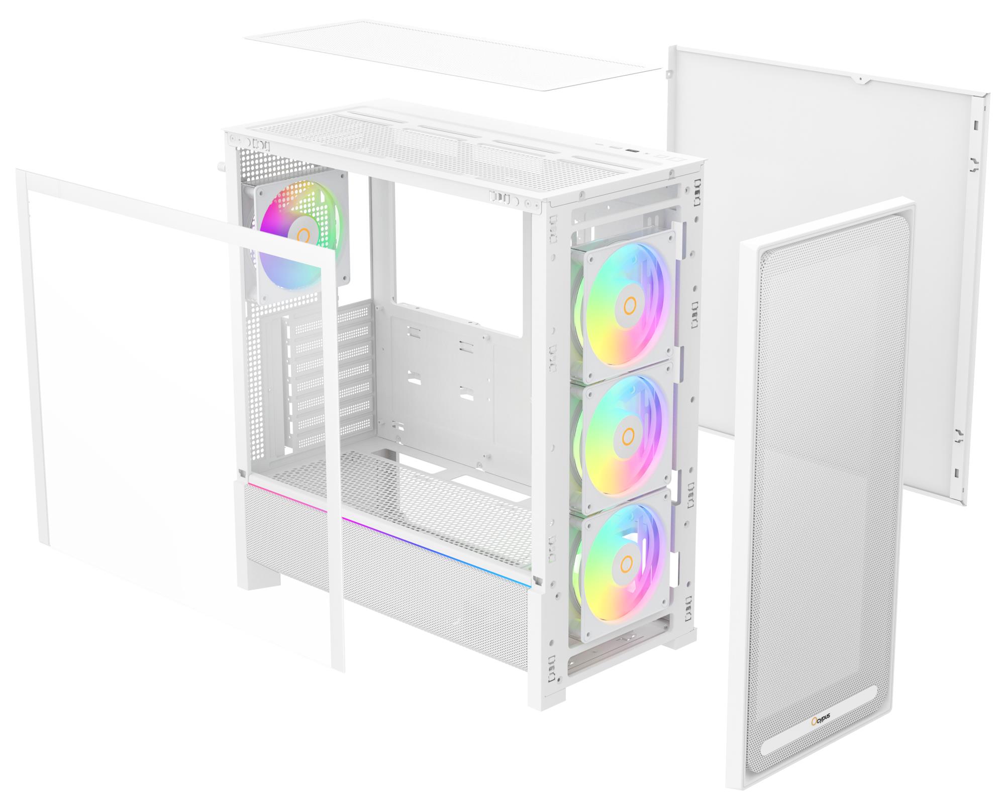 Корпус для компютера ATX W/O PSU DELTA C70 WH ARGB (DELTA-C70-WHG400XX-GL) OCYPUS на малюнкі №9