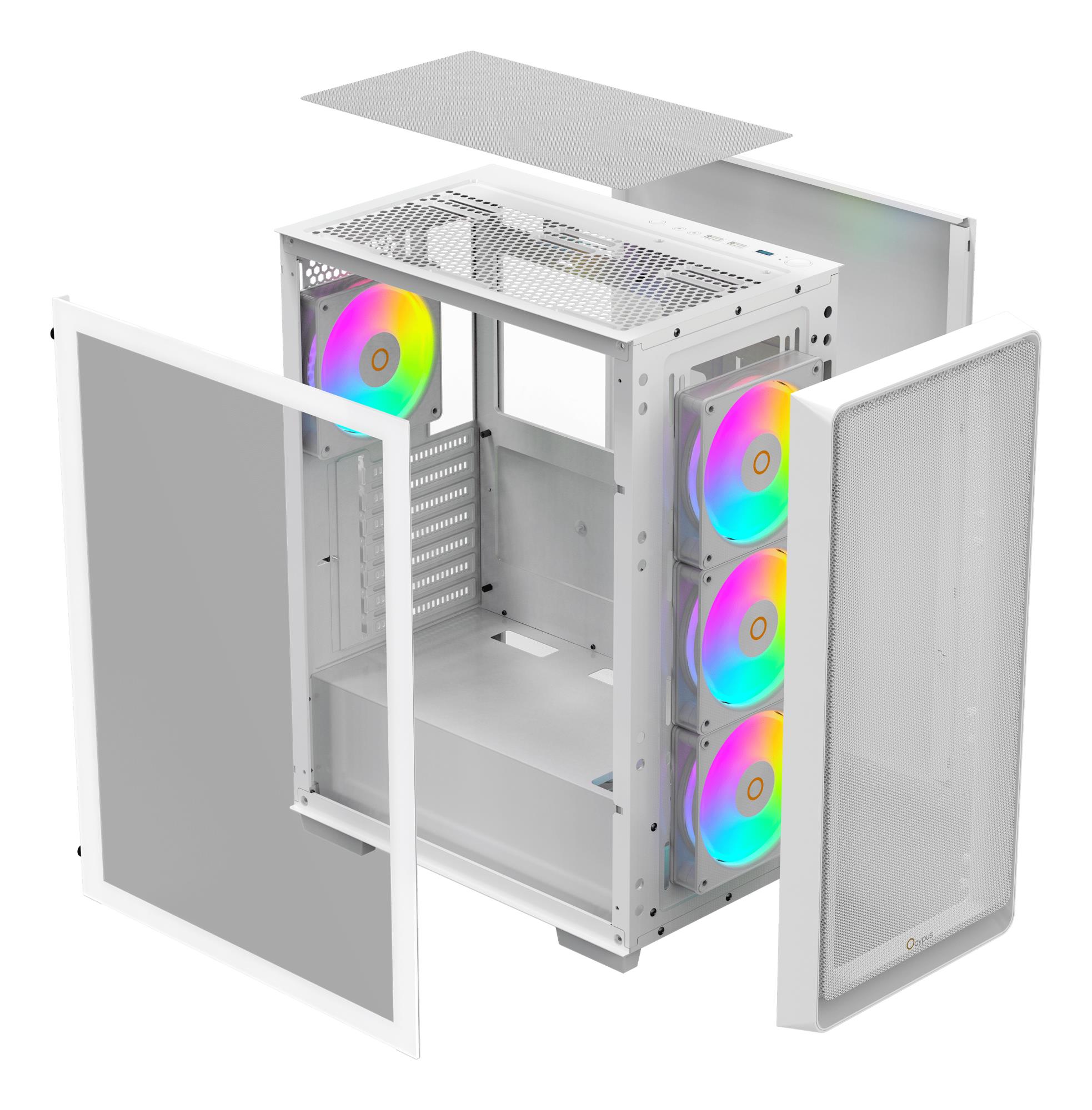 Корпус для компютера ATX W/O PSU GAMMA C60 WH ARGB (GAMMA-C60-WHG400XX-GL) OCYPUS на малюнкі №11