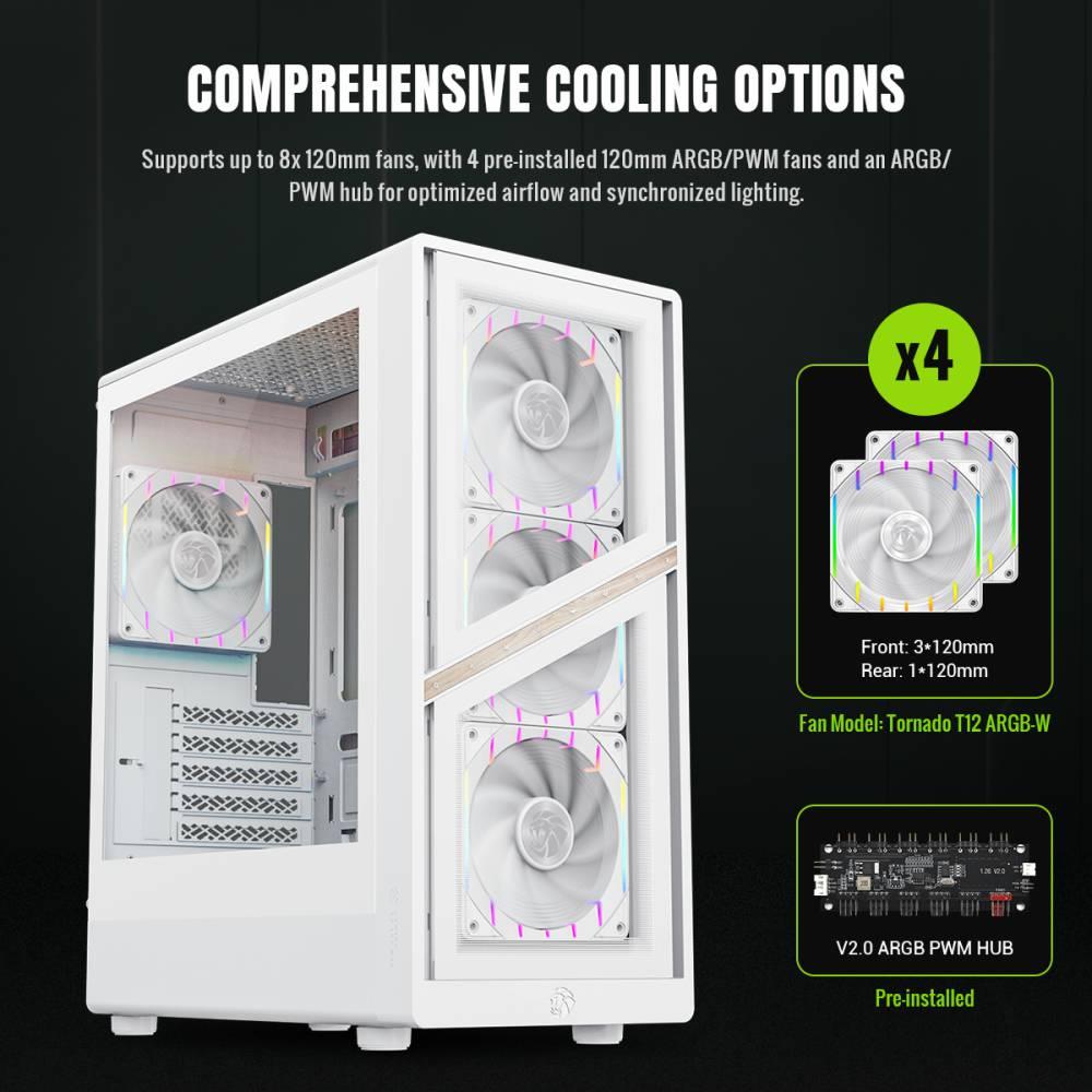 Корпус для компютера ATX W/O PSU AERIS 330 GW GAMEMAX на малюнкі №3