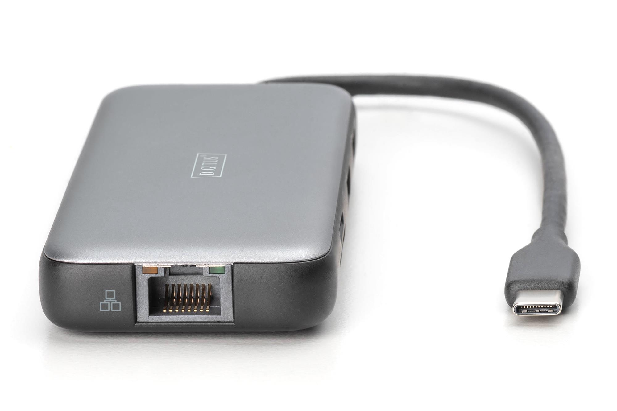 Док-станція USB-C, 8 портів, 2xHDMI, 3xUSB3.0, 1xRJ45, 1xSD, 1xMicroSD, 1xUSB-CPD  DA-70915 DIGITUS by ASSMANN на малюнкі №3