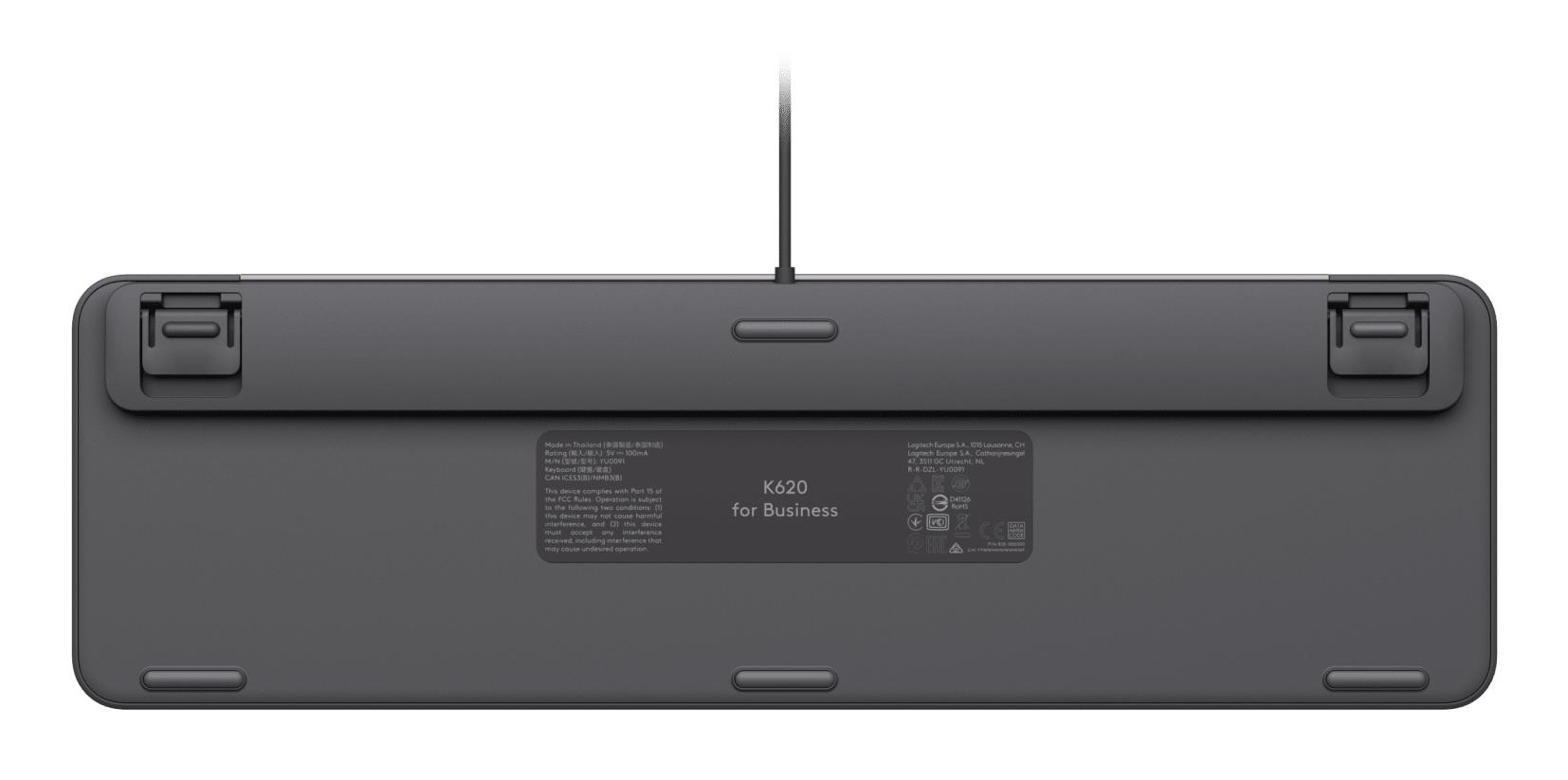 Клавіатура дротова LOGITECH Signature Slim  K620 Wired Keyboard for Business - GRAPHITE - US INTL - USB - N/A - INTNL-973 - USB-C на малюнкі №6
